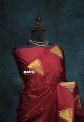 Majestic Maroon - Hamsavalli – Soft Silk Elegance saree with temple weaving rich pallu