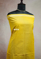 Haldi turmeric - Gradient Hand-Painted South Cotton Saree with raw silk blouse