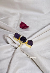 Amethyst Raw Stone Handmade Imported Contemporary Stack Adjustable Ring