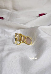 Rose Quartz Raw Stone Handmade Imported Contemporary Stack Adjustable Ring
