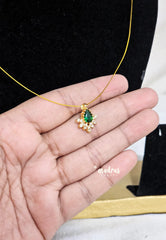 Invisible viral Wire Necklace β Premium Floating Emerald Pendant