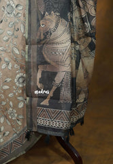 Tan Brown - Isha - Chanderi cotton with art pallu - Perfect for Office Wear | corporate meetings | College