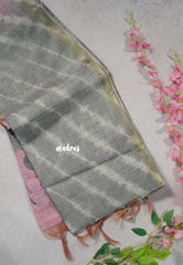 Steel Grey - Isha - Chanderi cotton with tie and dye print and kalamkari pallu - Perfect for Office Wear | corporate meetings | College wear