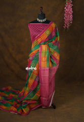 (PRE-BOOKING) Heritage Rainbow - Isha - Chanderi Silk with Paalum Pazhamum Kattam prints Prints - Best for Small Functins