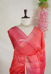Peach Red - Jasmine - Fancy Jute with Small Border - Perfect for Office Wear | Casual Wear