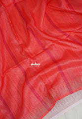 Peach Red - Jasmine - Fancy Jute with Small Border - Perfect for Office Wear | Casual Wear