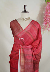 Reddish Maroon - Jasmine - Fancy Jute with Small Border - Perfect for Office Wear | Casual Wear