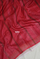 Reddish Maroon - Jasmine - Fancy Jute with Small Border - Perfect for Office Wear | Casual Wear