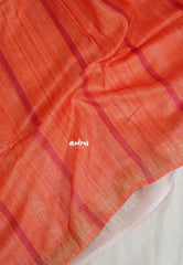 Peach Orange - Jasmine - Fancy Jute with Small Border - Perfect for Office Wear | Casual Wear