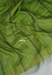 Spring Onion Green - Jasmine - Fancy Jute with Small Border - Perfect for Office Wear | Casual Wear