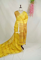 Greenish Yellow - Jasmine - Fancy Jute with Small Border - Perfect for Office Wear | Casual Wear