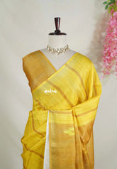 Greenish Yellow - Jasmine - Fancy Jute with Small Border - Perfect for Office Wear | Casual Wear