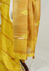 Greenish Yellow - Jasmine - Fancy Jute with Small Border - Perfect for Office Wear | Casual Wear