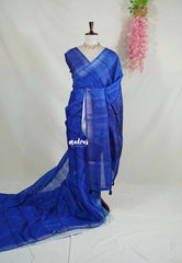 MS Amma Blue - Jasmine - Fancy Jute with Small Border - Perfect for Office Wear | Casual Wear