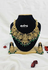 Aimpon - Traditional Lakshmi Rich Bridal Choker Necklace with Earrings