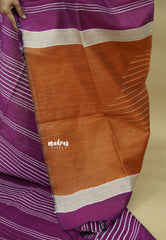 Magenta - Jute Tussar Silk saree with 3D weaving body - Best for Small Function