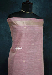 Pastel pink - Premium Jute Silk Saree with Zari Detailing – Handcrafted Elegance