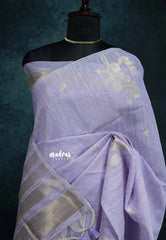 Pastel Lavender - Premium Jute Silk Saree with Zari Detailing – Handcrafted Elegance