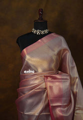 Thendral - Kanchi tissue silk Saree Ambani wedding Jyothika inspired - Baby pink