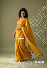 Mustard Glow - Kalanjali Soft Chanderi Silk with Contrast Blouse Combo - Perfect for Office Wear