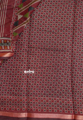 Black - Kalanjali Soft Chanderi Silk with Ajrakh Prints