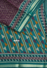 Wine Plum - Kalanjali Soft Chanderi Silk with Ajrakh Prints