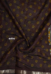 Turmeric yellow - Kalanjali chanderi silk with kalamkari kalahasti prints