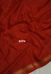 Brick Orange - Kalanjali Soft Chanderi Silk with Contrast Blouse Combo - Perfect for Office Wear
