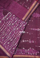 Wine Purple - Kalanjali Soft Chanderi Cotton with Shibori Prints - Best for Office Wear | Casual Wear