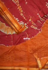 Maroon Red - Kalanjali Soft Chanderi Cotton with Shibori Prints - Best for Office Wear | Casual Wear