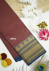 Classic Kanchi cotton with multi big border - Honey Brown