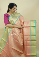 Blush Peach Bloom - Thendral - Kanchi semi silk with pastel shades