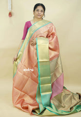 Blush Peach Bloom - Thendral - Kanchi semi silk with pastel shades