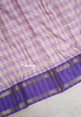 Lilac Lavender - Kanimozhi - Soft Silk Vintage Big Checks with Rettapet Border - Best for Festive Wear