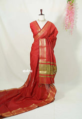 Classic Red - Kanimozhi - Soft Silk Muthu Kattam with Traditional Border - Best for Wedding Wear