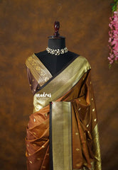 Honey Brown - Kanimozhi - Premium Soft Malai Silk Saree with Rich Pallu and Blouse - Perfect for Festive Wear