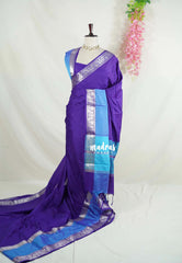 Violet Purple - Kanimozhi - Soft Silk Saree Plain with Skirt Border - Best for Temple Visit