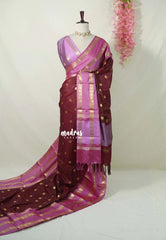 Majestic Maroon - Kanimozhi - Soft Silk Saree with Rudraksham Border and Buttas - Best for Wedding Wear