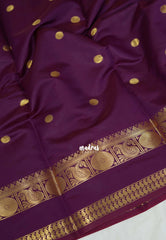 Dual Shade Magenta Purple - Kanimozhi - Premium Soft Silk with Rudraksham, Mango Border and Buttas - Best for Wedding Functions