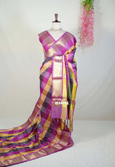 Multicolor with Magenta - Kanimozhi - Premium Soft Semi Silk Paalum Pazhamum Checks - Best for Wedding Functions