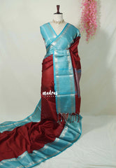 Majestic Maroon - Kanimozhi - Premium Soft Silk Plain with Rudraksham Border - Best for Wedding Functions