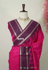 Fuchsia Pink - Kanimozhi - Premium Soft Silk Plain with Rettapet Border - Best for Wedding Functions