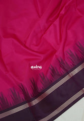 Fuchsia Pink - Kanimozhi - Premium Soft Silk Plain with Rettapet Border - Best for Wedding Functions