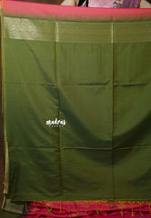 Dual Shade Pinkish Orange - Kanimozhi - Soft Silk Saree with Leaf Buttas - Perfect for Festive Wear