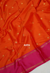 Sunset Orange - Kanimozhi - Soft Silk with Rettapet Border - Best for Festive Wear | Small Functions