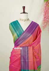 Dual Shade Pink - Kanimozhi - Premium Soft Silk with Rettapet Border - Best for Casual Wear