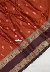 Rust Orange - Kanimozhi - Soft Silk Saree with Rettapet Border - Perfect for Festive Wear