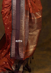 Rust Orange - Kanimozhi - Soft Silk Saree with Rettapet Border - Perfect for Festive Wear