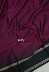 Beet Purple - Kanimozhi - Premium Soft Silk Plain with Rettapet Border - Best for Wedding Functions