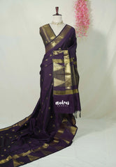Jamun Purple - Kanimozhi - Soft Silk Saree Temple Border and Buttas with Tissue Blouse - Best for Wedding Wear
